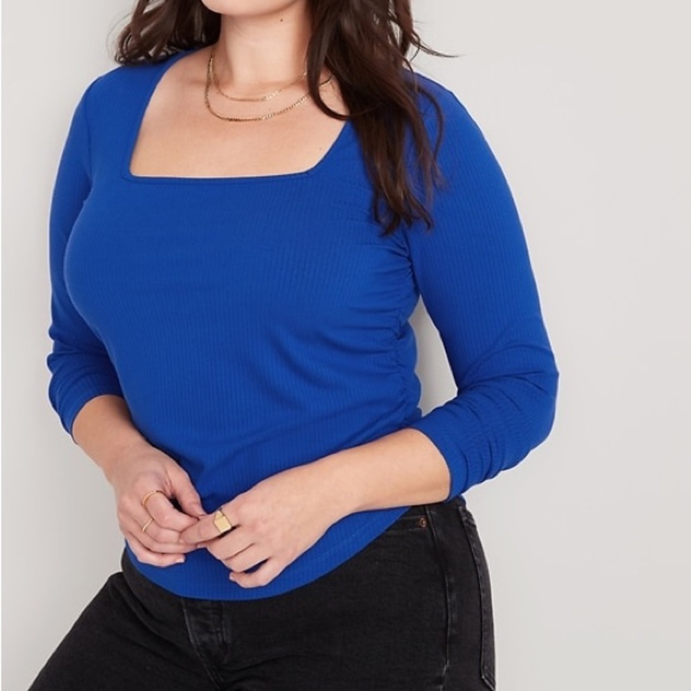 NWT Old Navy Luxe Cropped Rib-Knit Shirred Women’s top